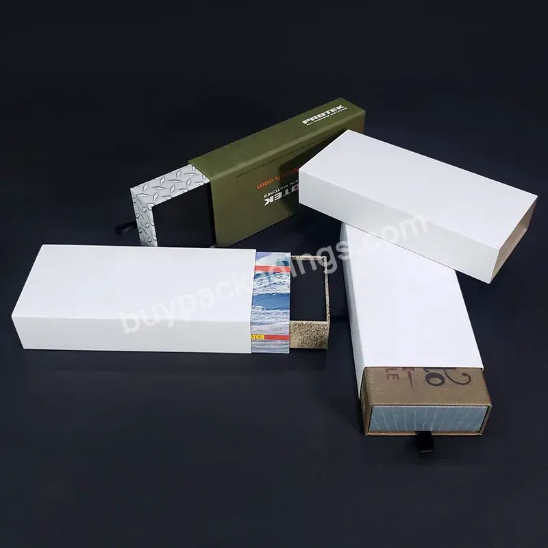 Eco Friendly Custom Logo Printed Recyclable Drawing Cardboard Box Jewelry Packaging Slide Drawer Paper Box