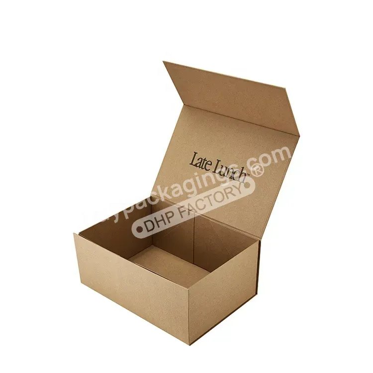 Eco Friendly Custom Printing Black Logo Rigid Cardboard Magnetic Closure Packaging Baby Cloth Folding Kraft Paper Gift Boxes