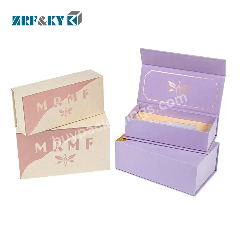 Eco Friendly Logo Designer Cardboard Packaging Gift Foldable Magnetic Makeup Set Cosmetic Box