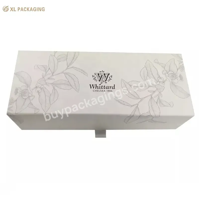 Eco Friendly Recycled Foil Logo Foldable Hardboard Rigid Paper Tea Box Hamper Box Packaging With Ribbon Tag - Buy Hardboard Gift Paper Tea Box,Recycled Paper Box Printing,Rigid Foldable Paper Gift Box.