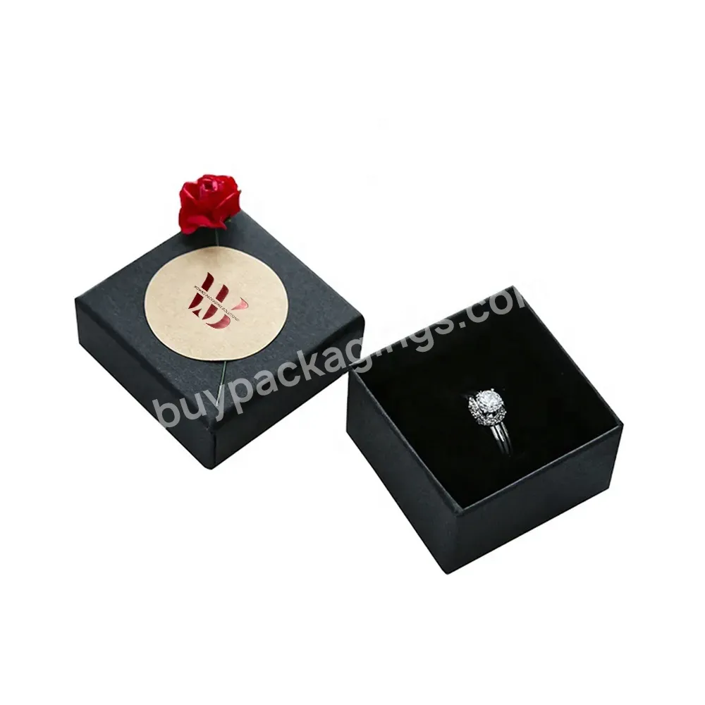 Elegant Heavy Duty Black Embossed Logo Gold Foil Rigid Toy Packaging Gift Box With Lids For Badge Button Packaging