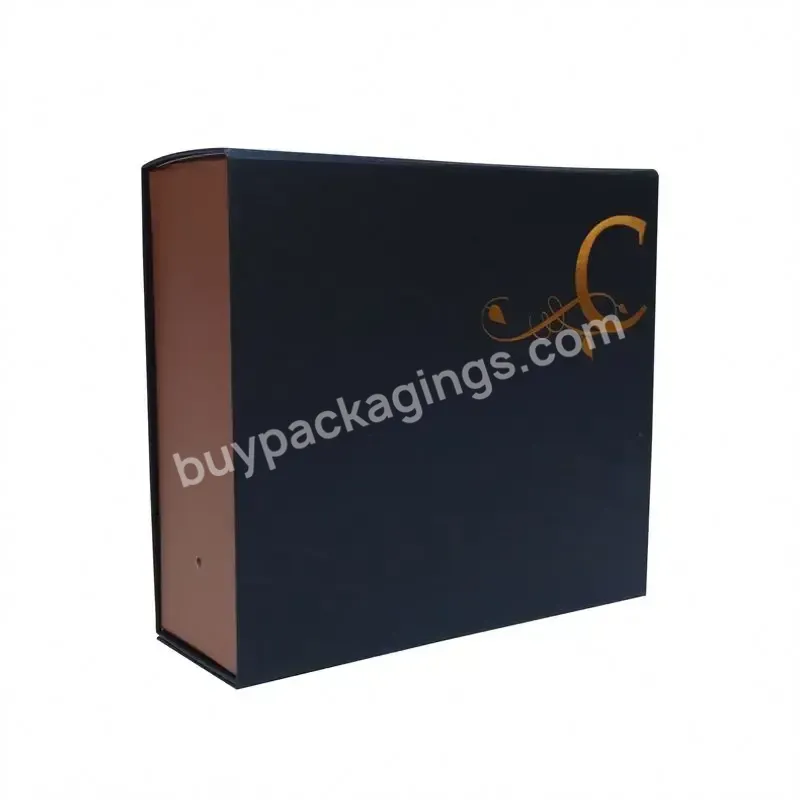 Factory Black Magnet Folding Boxes Exquisite Storage Birthday Wedding Gift Box Bow Packaging Box