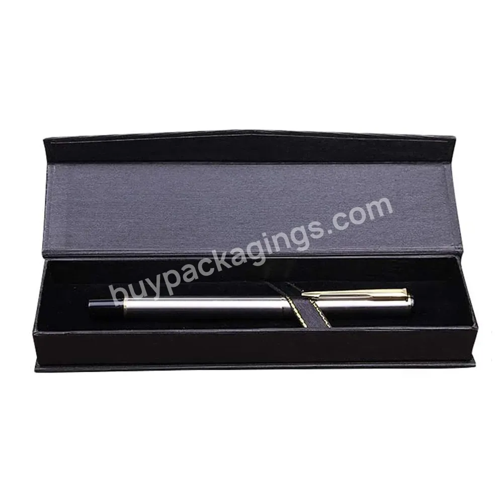 Factory Wholesale Black Luxury Custom Logo Printing Rigid Cardboard Paper Gift Packaging Pen Box