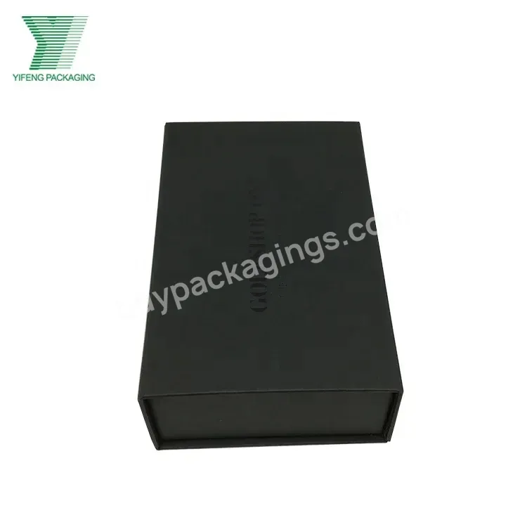 Flap Lid Uv Logo Printing Gift Paper Boxes Packaging Matte Black Paper Box With Eva Insert Foam