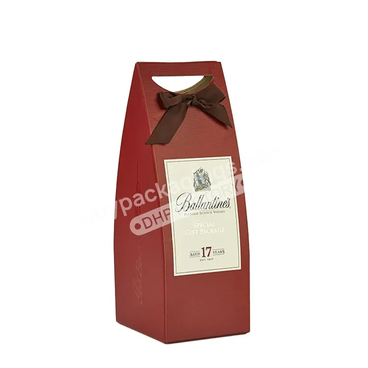 Flexible Brand Factory Odm Design Customized Cardboard Paper Luxury Pu Leather Handle Brandy Glass Champagne Wine Gift Box