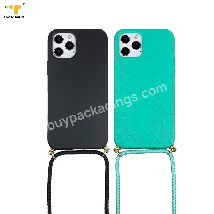 For Iphone 13 Mini Pro Max Detachable Neck Strap Biodegradable Reusable Straw With Case - Buy Reusable Straw With Case,For Iphone 12 Case Strap,For Iphone Case Neck Degrade.