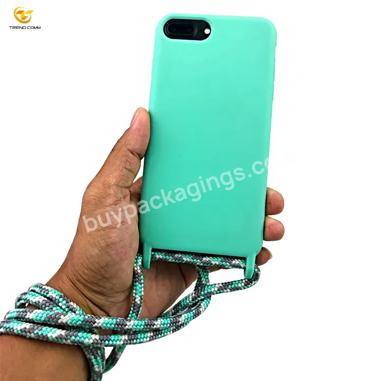 For Iphone 8 Plus 11 Pro Neck Cord Custom Silicone Phone Case With Lanyard