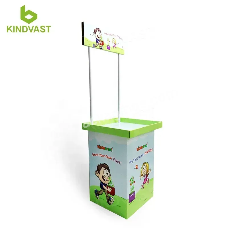 Free Design Corrugated Cardboard Floor Stand Seed Display Stand