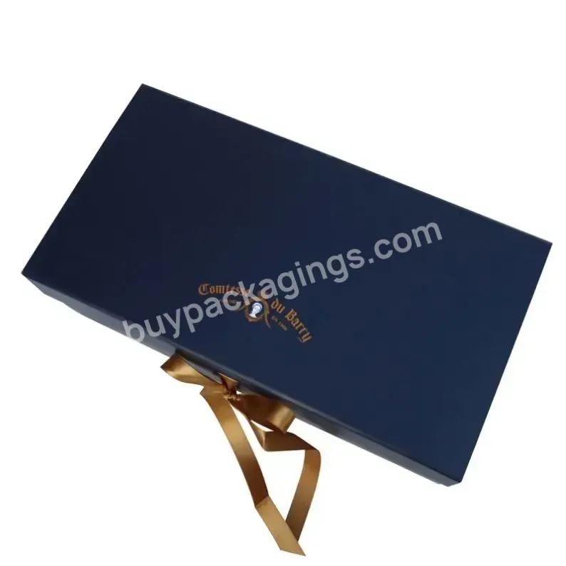 Gift Packaging Paper Box With Changeable Ribbon And Magnetic Closure Folding Big Gift Boxes Set Paper Card Box