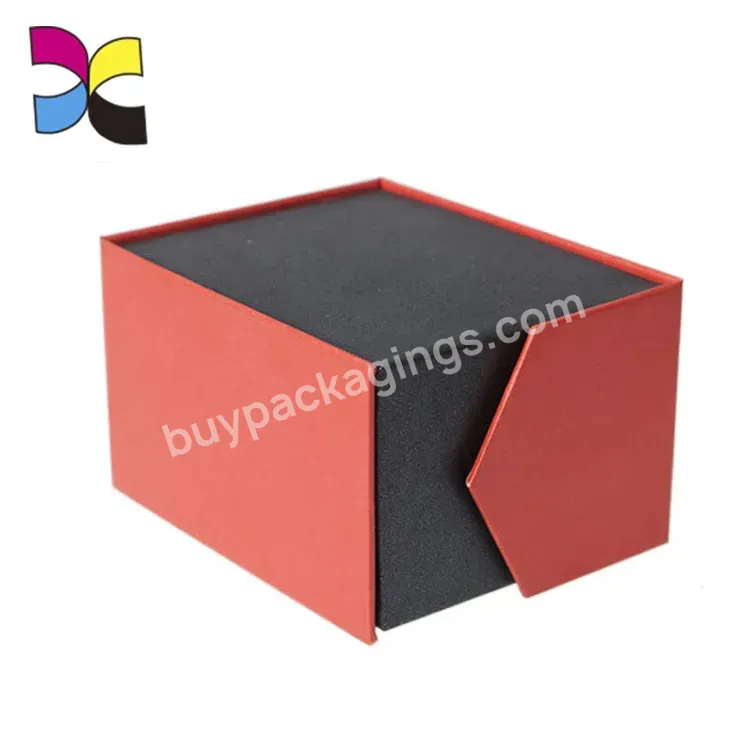 Good Designed Black And Red Magnetic Snapback Magnetic Gift Box