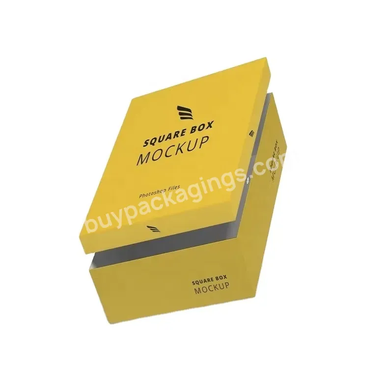 Graceful Heavy Duty Yellow Reusable Big Capacity Flat Scarf Packaging Gift Box With Your Logo Printed With Lids