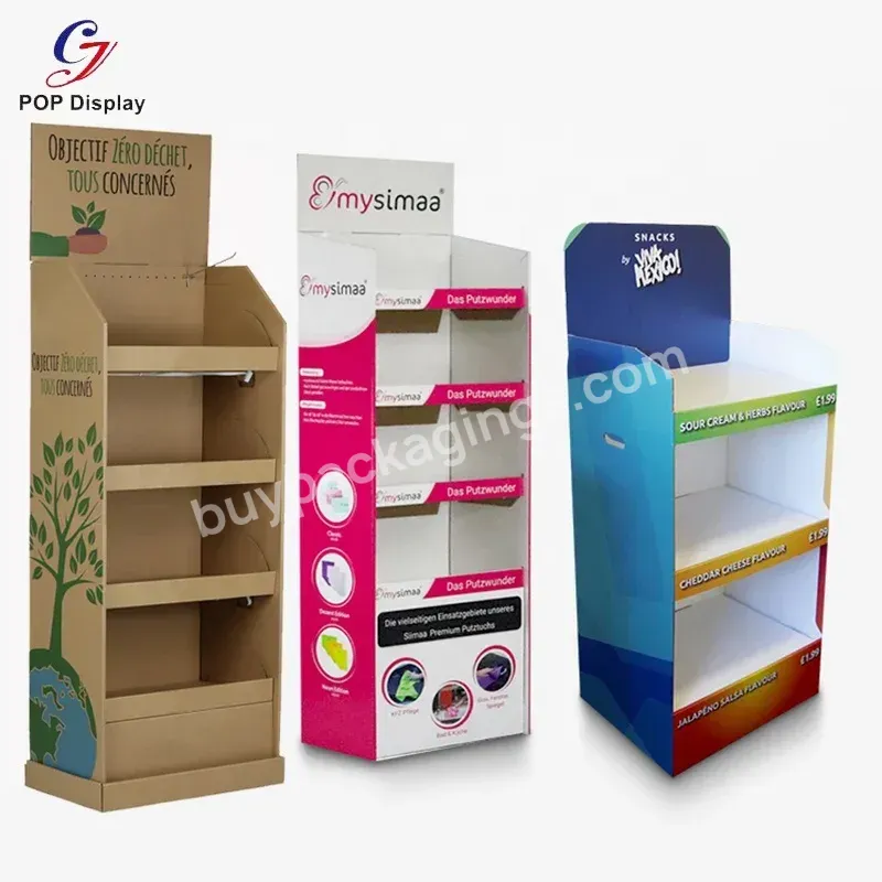 Guangdong Custom Retail Cardboard Promotion Display Rack Paper Floor Display Tower Shelves Supermarket Store Shop Cosmetic Candy - Buy Cardboard Display Shelves,Cardboard Display Rack,Display Paper.