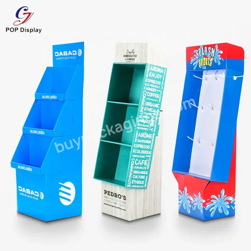 Guangdong Custom Retail Cardboard Promotion Display Rack Paper Floor Display Tower Shelves Supermarket Store Shop Cosmetic Candy