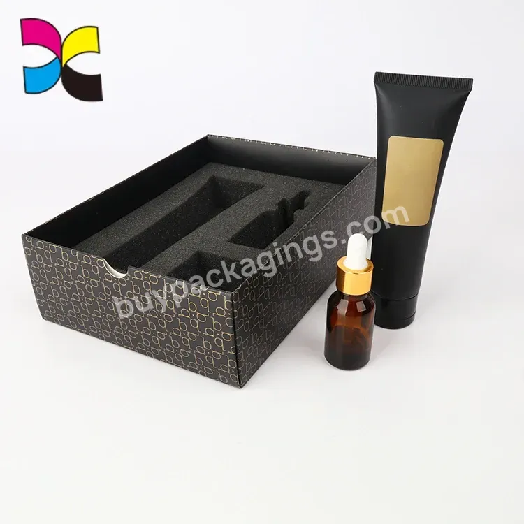 Guangzhou Custom Printing Factory Lipgloss Cosmetic Kits Packaging Boxes With Foam