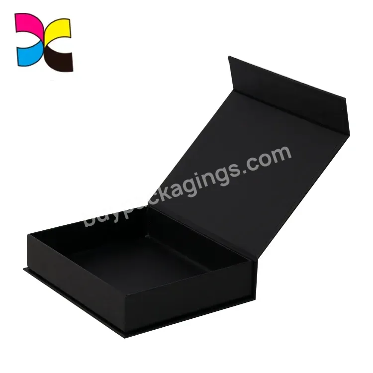 Guangzhou Professional Printing Factory Customized Black Gift Magnetic Flapping Cardboard Box