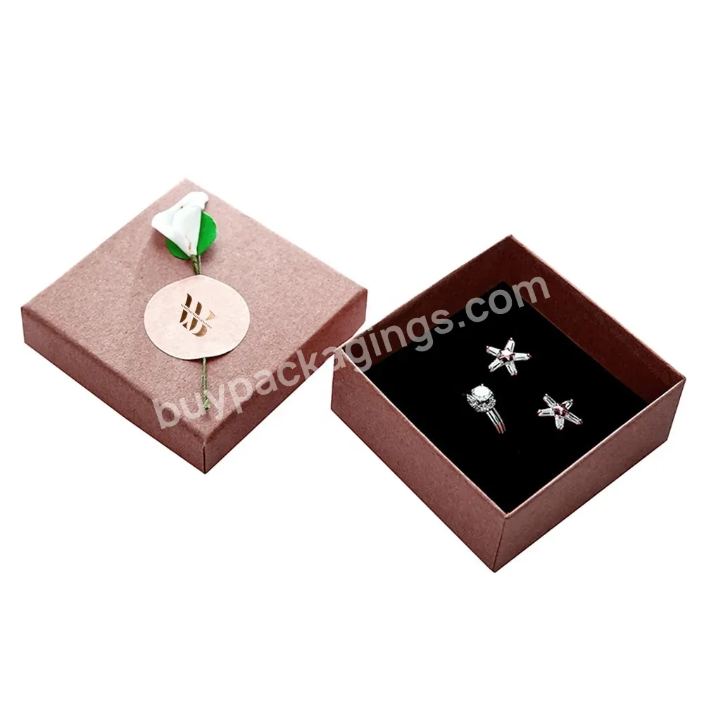 High-end Matte Brown Customized Size Logo Printing For Premium Clip On Earrings Packaging Lid And Base Gift Box