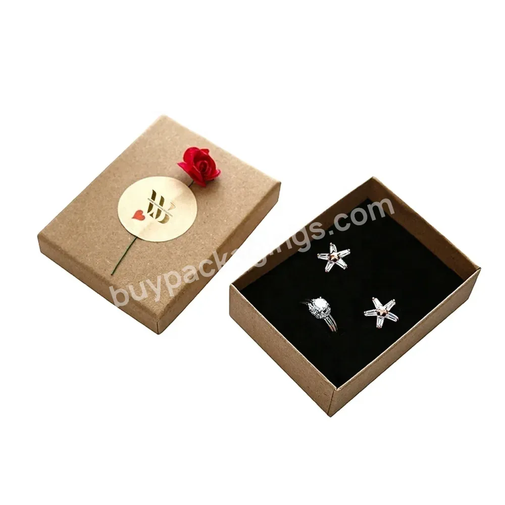 High-end Matte Brown Customized Size Logo Printing For Premium Clip On Earrings Packaging Lid And Base Gift Box