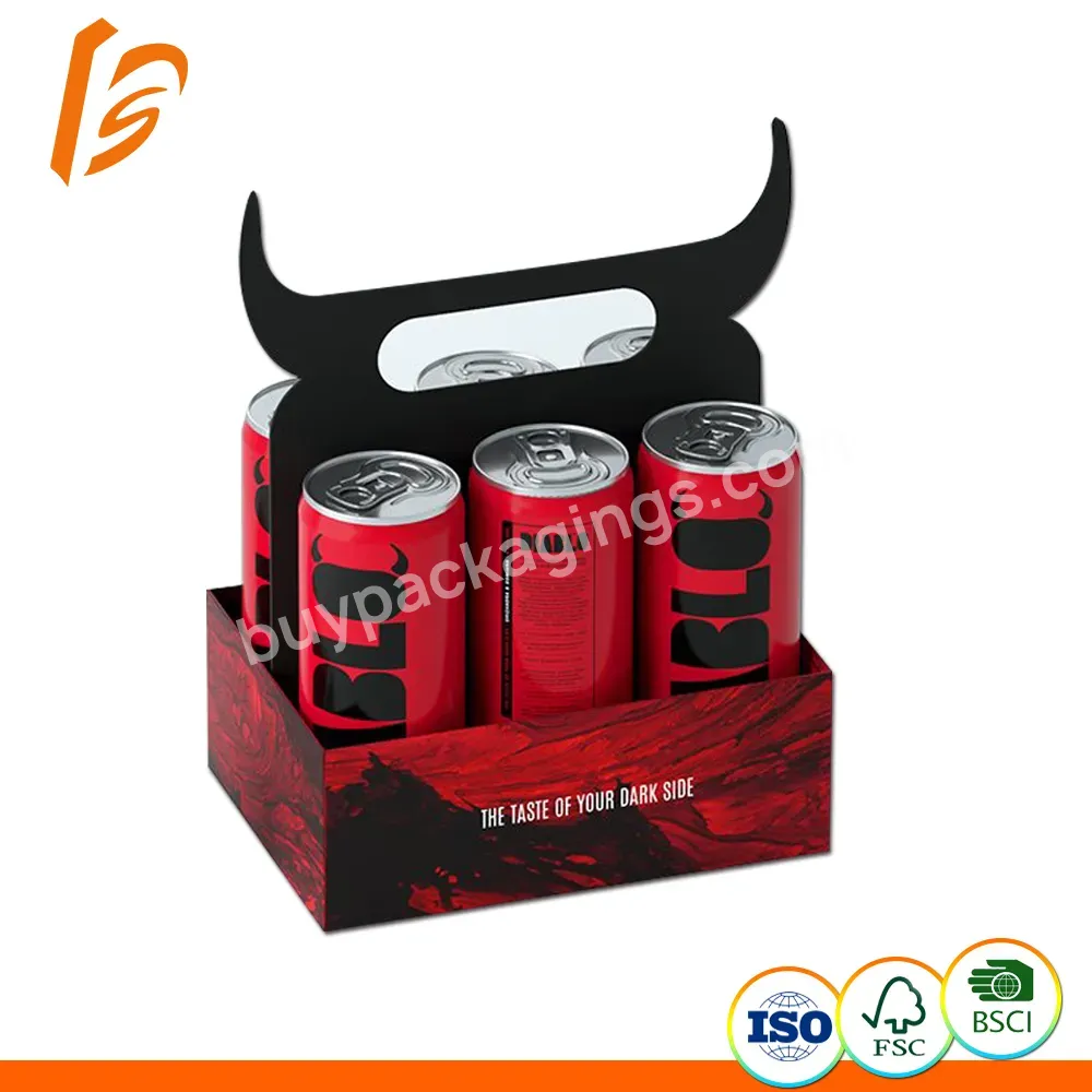 High Quality 6 Wine Bottle Carrier Cardboard Corrugated Paper Packaging Handle Wine Box