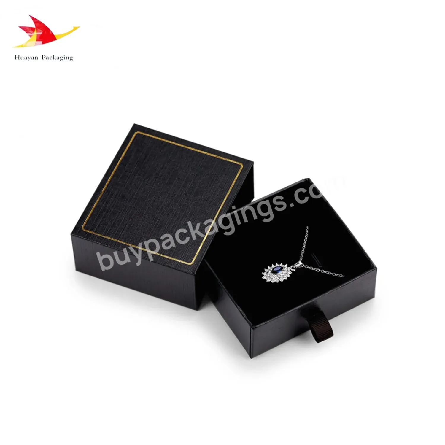 High Quality Luxury Cardboard Pape Packaging Boxes Design Foam Insert Packaging Drawer Box Lint Jewelry Box