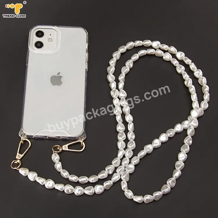 High Quality Necklace Crossbody Chain Clear Phone Case Cover With Cord Rope Strap For Iphone 14 Pro Max