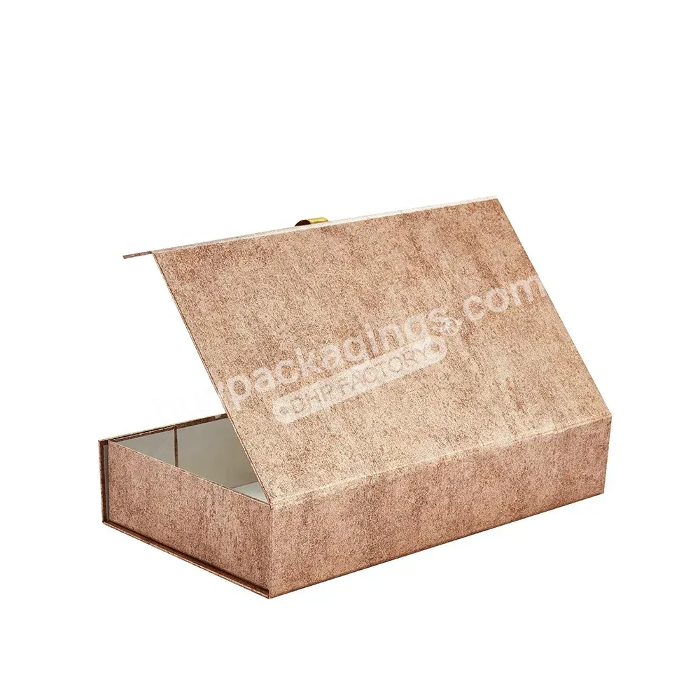 Hot Sale Custom High End Luxury Ribbon Foldable Packaging Magnetic Printable Marble Grain Gift Box For Clothing