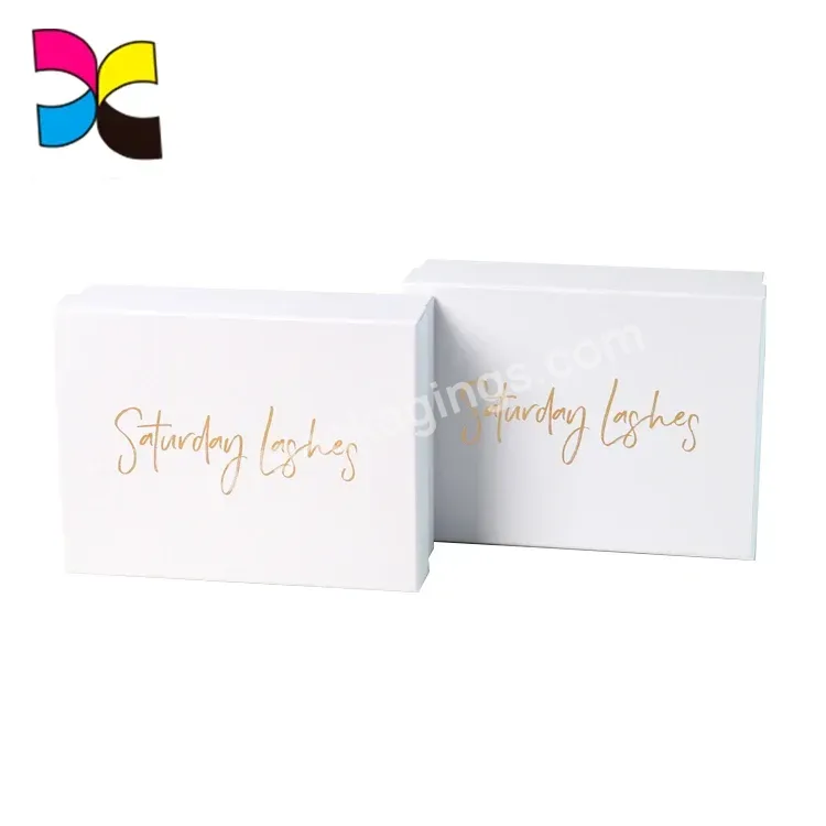 Hot Sale Custom Logo Design Gold Hot Stamping Concise Style Lid And Base Box