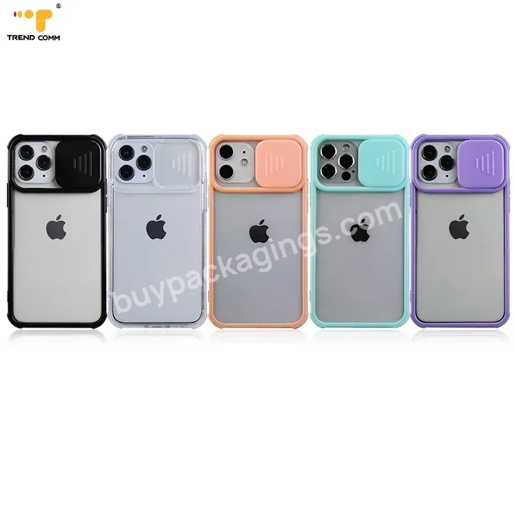 Hot-sale Sliding Camera Protection Plastic Back Cover Stock Transparent Anti-fall For Iphone 12 Case - Buy For Iphone 12 Case,Caver Mobile Case,Plastic Case Sliding.