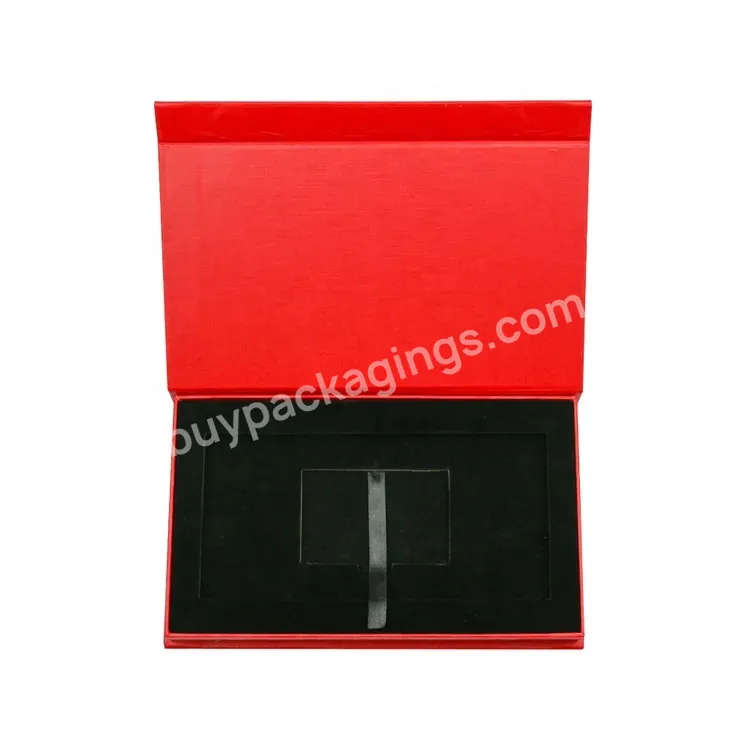 Hot Selling Quality Magnetic Flip Lid Rigid Cardboard Gift Box With Eva Insert Packaging For Vip Card Member Card Box