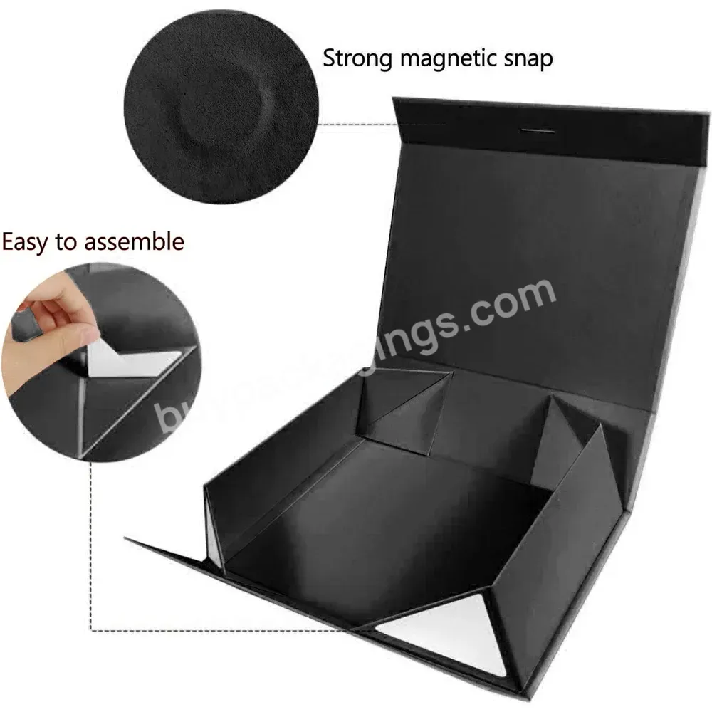 Jinbar Black 9x6.7x2.8 Inches Underwear Shirt Packaging Design Cardboard Magnetic Flap Gift Box Wholesale