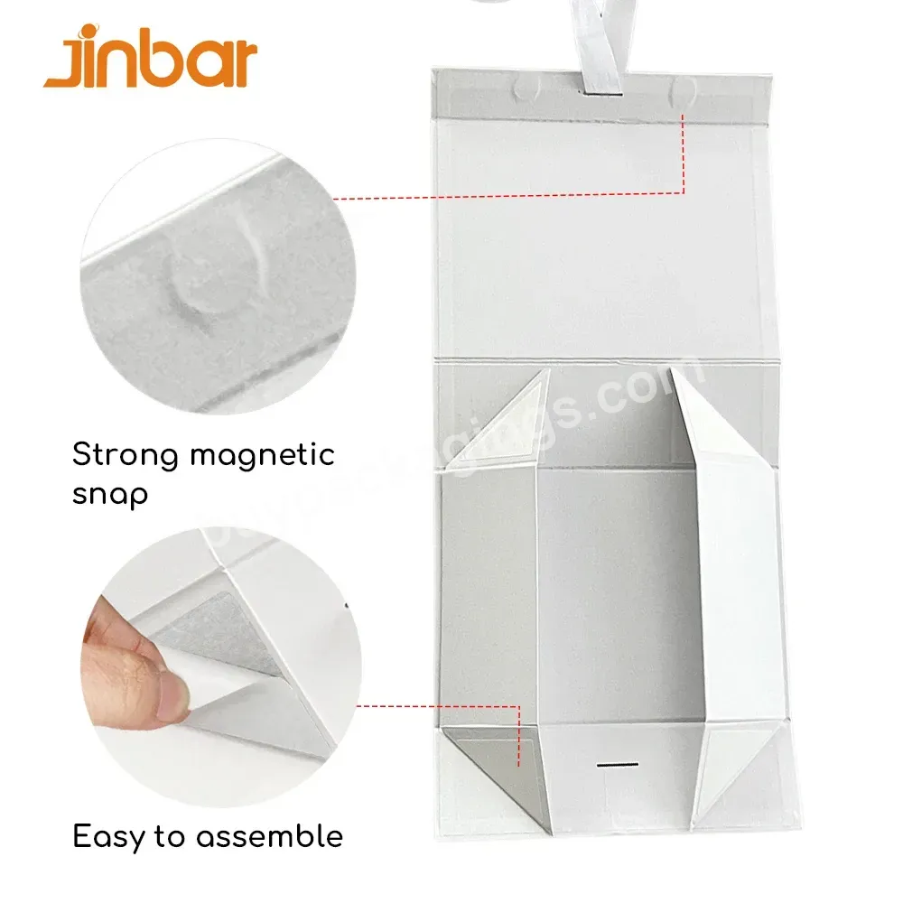 Jinbar Luxe Photo Packaging Cartons Transparent Memory Gift Boxes With Gold Foil Embossing Printing Lashes Paper Packing Carton