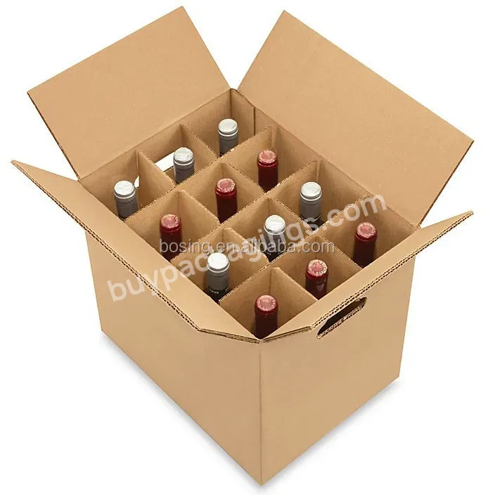 Kraft Paper Beer Pack/beverage/juice/beer Delivery Use,Custom Logo Printing Kraft Paper Packaging Box With Handle