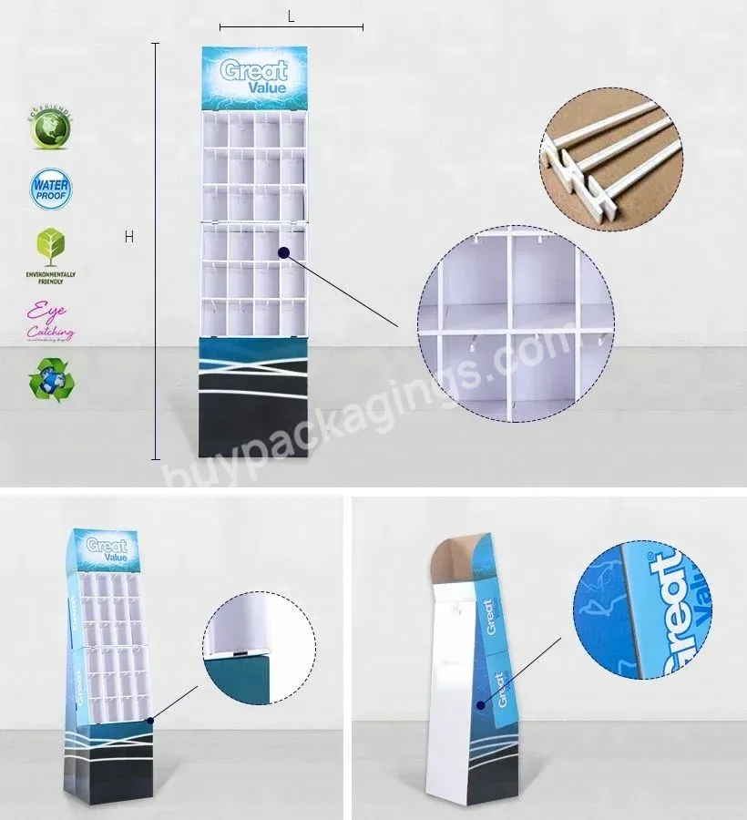 Logo Printing Matt Laminate Cardboard Flooring Display Stand Paper Corrugated Shelf Rack Peg Hooks Hanging Coffee Tea Bag - Buy Cardboard Display With Peg Hooks,Laminate Flooring Display Stand,Cardboard Hook Display Rack.