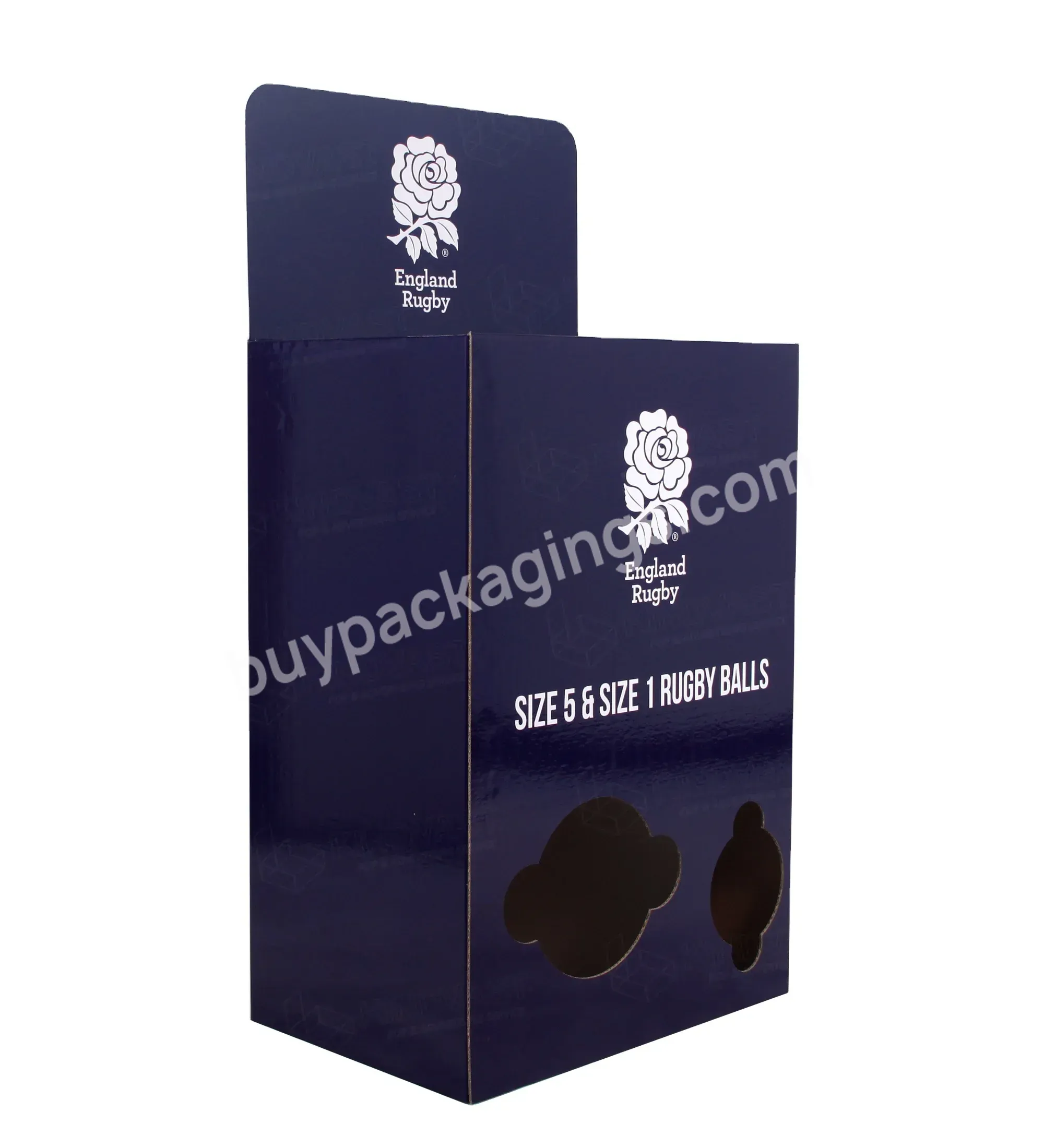 Low Moq Corrugated Cardboard Dump Bin Stand For England Rugby Sports Ball Display Carton Box Storage Bins Display Stand For Ball - Buy Sports Ball Cardboard Display Stand,Cardboard Dump Bin Storage Bins Display Stand For Ball,Dump Bin Pop Display Box.