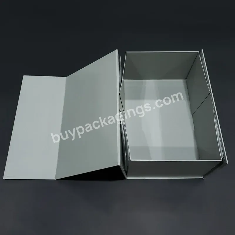 Low Moq Custom Logo Luxury Black Magnet Paper Box Cosmetics Clothing Carton Folding Gift Box Packaging Paper Boxes