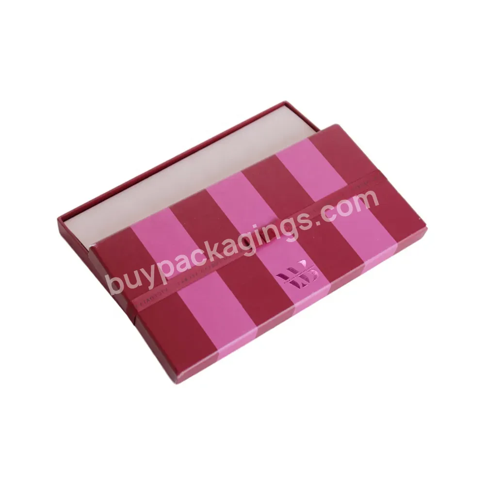 Low Moq Logo Gold Foil Matte Red Lid And Base Gift Box With Ribbon Bow For Bracelet Packaging With Cardboard Inside