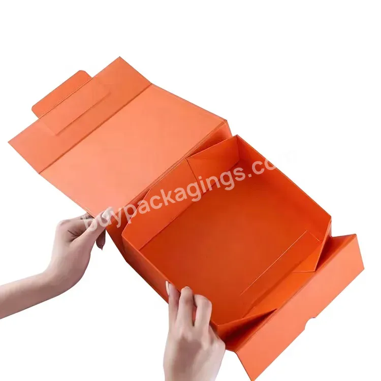 Low Moq Luxury Flat Pack Rigid Cardboard Folding Collapsible Gift Box Packaging For Hats Hair Extensions Scarves Shawls