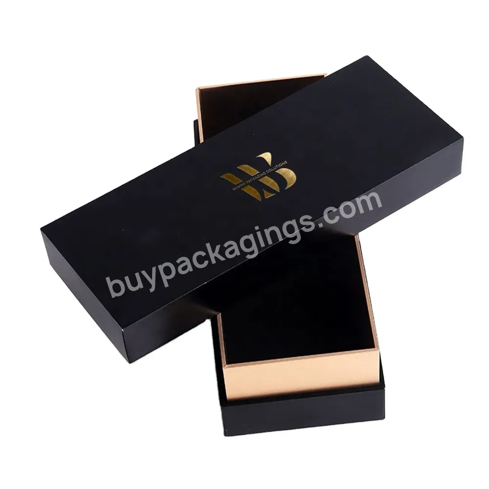 Low Moq Oem Customized Size And Shape Matte Black Watch Glasses Packaging Gift Box With Logo Hot Stamping