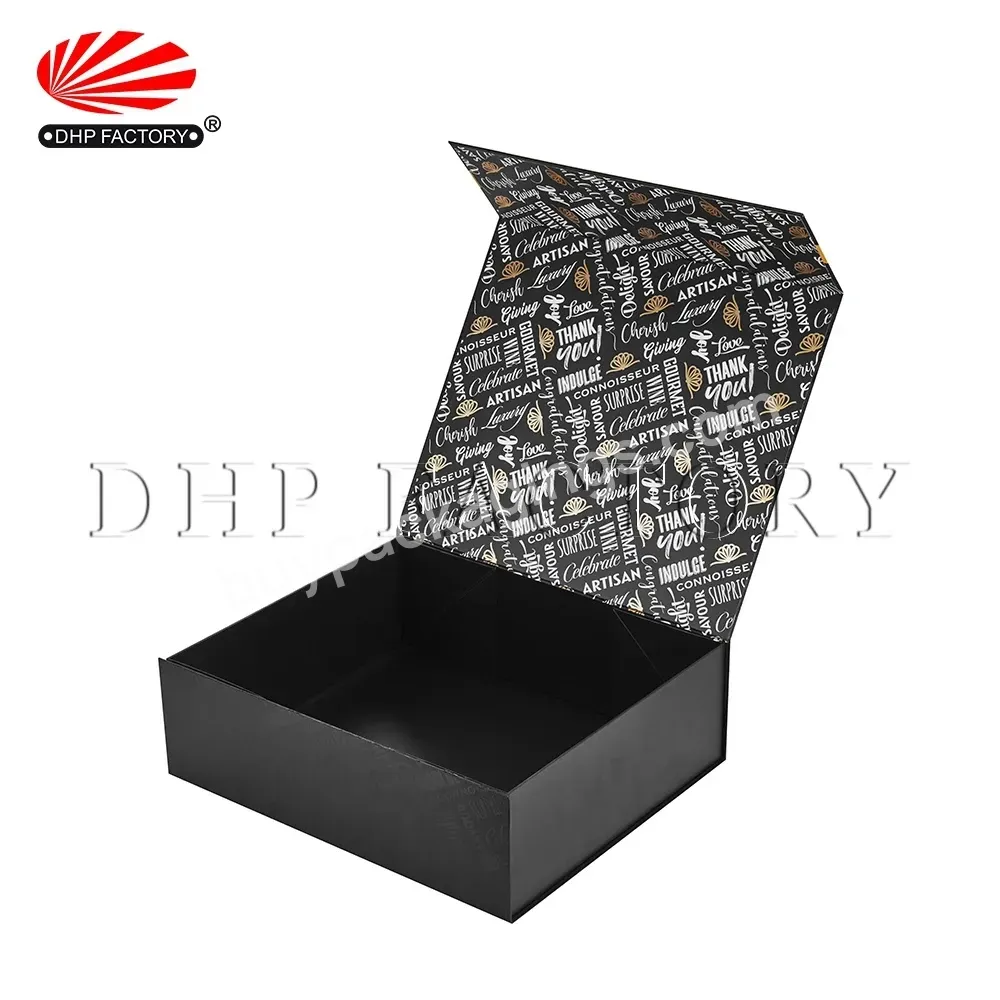 Luxury Black Matte Magnetic Closure Hair Extension Box Packaging Foldable Caja De Producto De Lujos With Ribbon