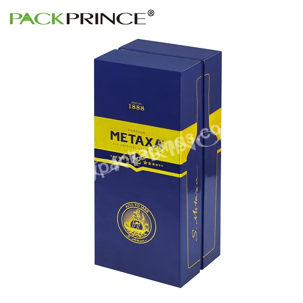 Luxury Brand Custom Shiny Interior Single Cardboard Paper Glass Bottle Wine Packaging Boxes
