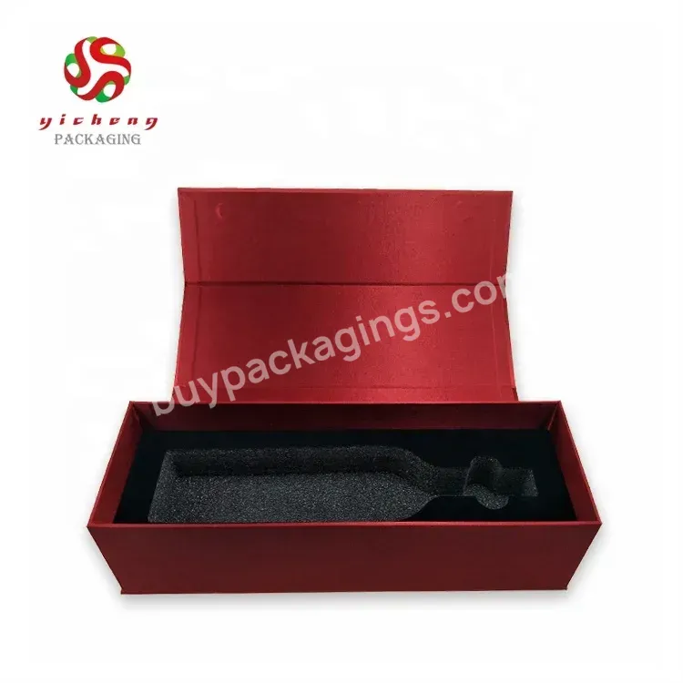 Luxury Cardboard Magnetic Closure Single Wine Glass Packaging Folding Wine Gift Box