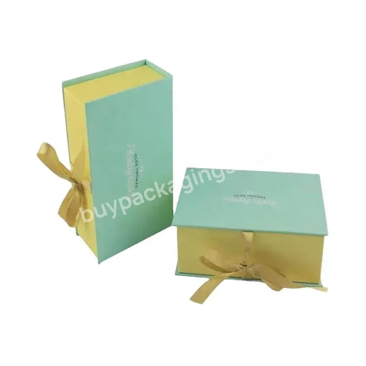 Luxury Clothing Packaging Rigid Folding Paper Gift Box With Silk Ribbon