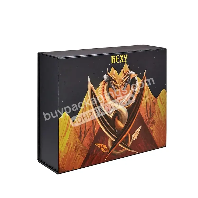 Luxury Custom Logo Black Book Shaped Magnetic Closure Flip Top Rigid Paper Box Packaging For Magnetic Paper Foldable Gift Box