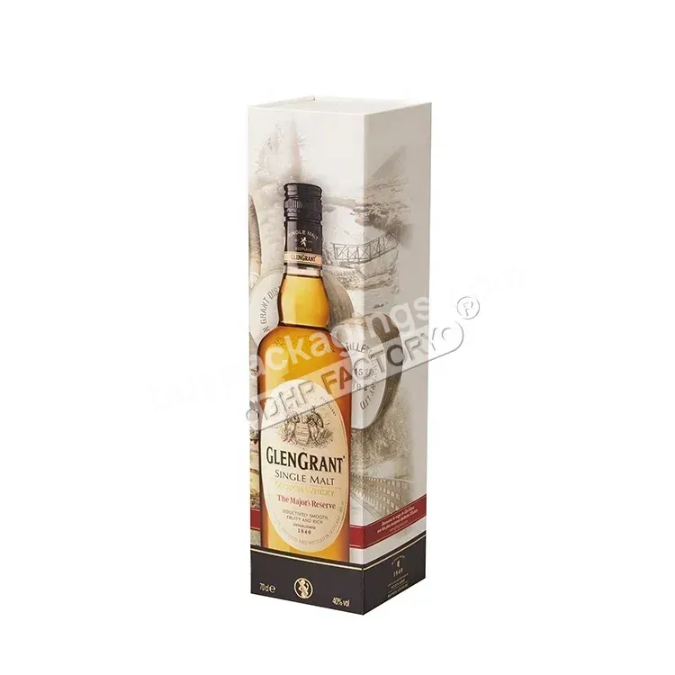 Luxury Custom Logo Black Printing Rigid Cardboard Paper Packaging Champagne Bottle Wine Liquid Whisky Glass Gift Box