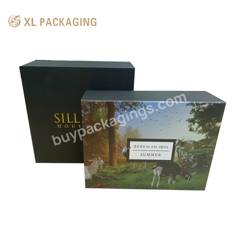 Luxury Custom Logo Texture Paper Black Printing Foldable Paper Packaging Box For Clothes Tea Packaging
