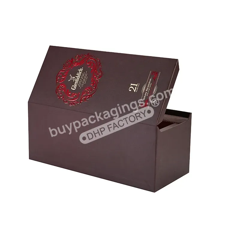 Luxury Custom Made Champagne Boxes Rigid Cardboard Paper Magnetic Whisky Alcohol Wine Glass Bottle Packaging Gift Box