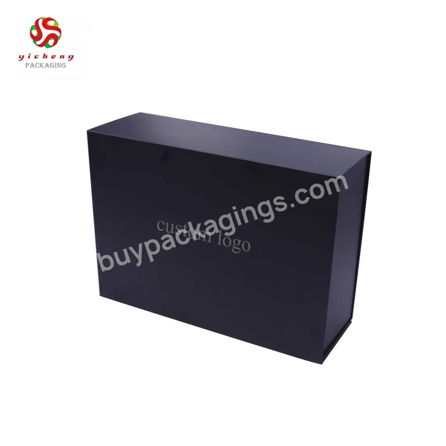 Luxury Customized Logo Wholesale Luxury Closure Black Foldable Packaging Cardboard Magnetic Gift Box