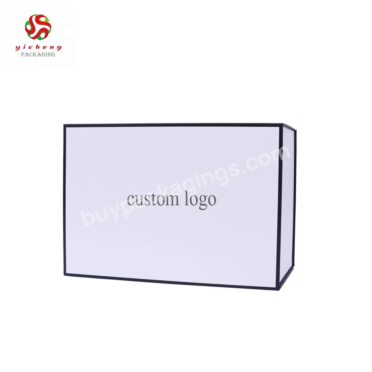 Luxury Customized Logo Wholesale Luxury Closure Black Foldable Packaging Cardboard Magnetic Gift Box