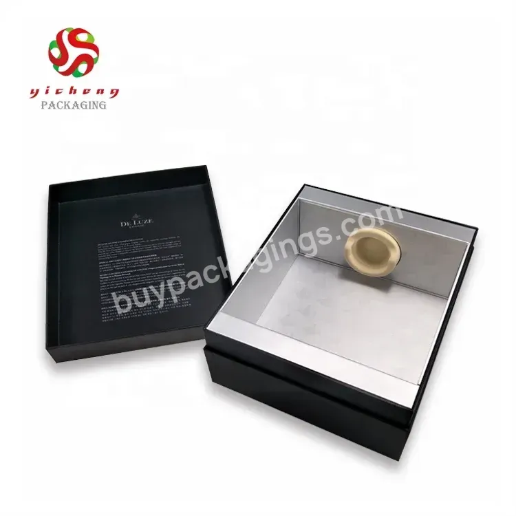 Luxury Design Uv Logo Black Beverage Packaging Box Cardboard Whisky Wine Gift Box Wholesale