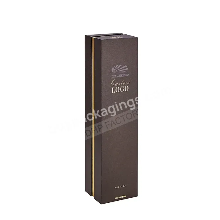Luxury Design With Custom Logo Brown Wine Bottle Box Packaging Single Bottle Gift Paper Shipping Boxes For Red Wine Glasses