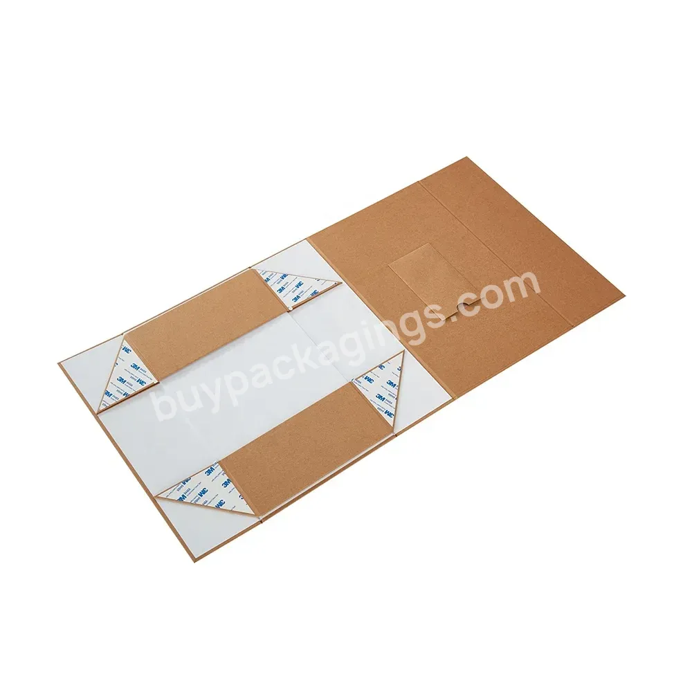 Luxury Flap Lid Packaging Rigid Cardboard Bespoke Custom Magnetic Closure Brown Kraft Paper Foldable Gift Box